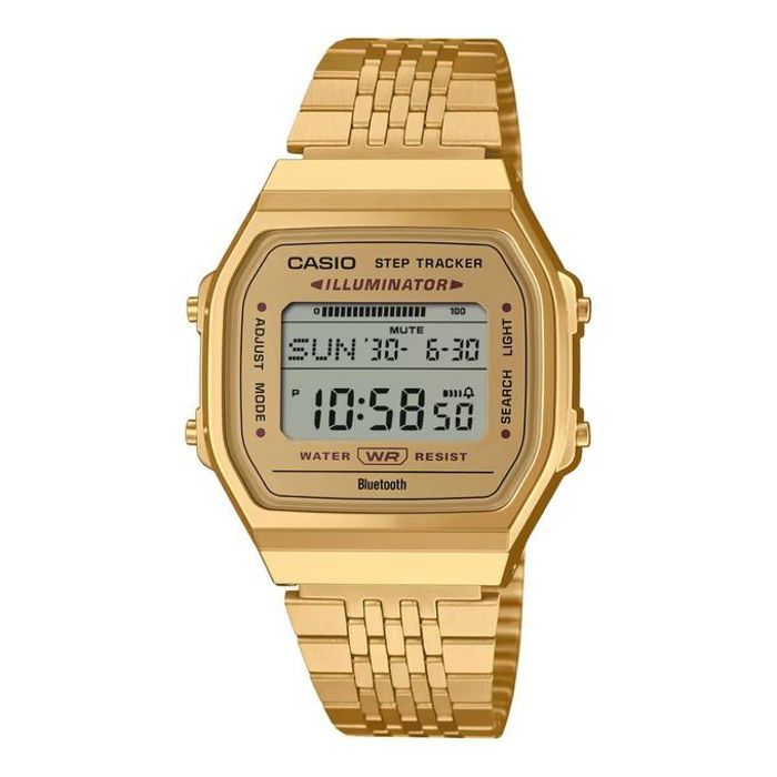 Casio - Doree avec Bluetooth® pour connecter au smartphone - Vintage Collection - Doree en bracelet inoxydable