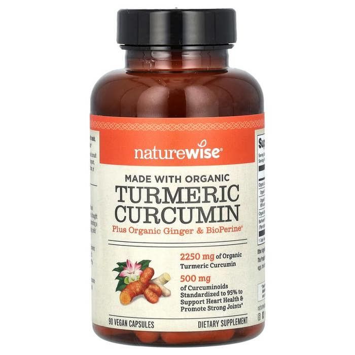 Curcumine de curcuma 500 mg de curcuminoïdes - avoriser la santé cardiaque - 90 Capsules Vegan