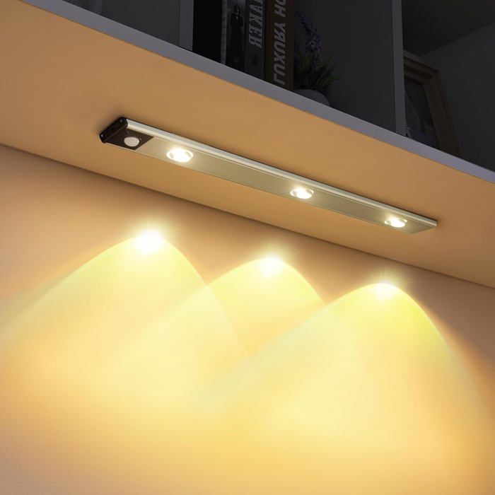 Lampe LED 40 cm - Rechargeable USB - Détecteur de mouvement