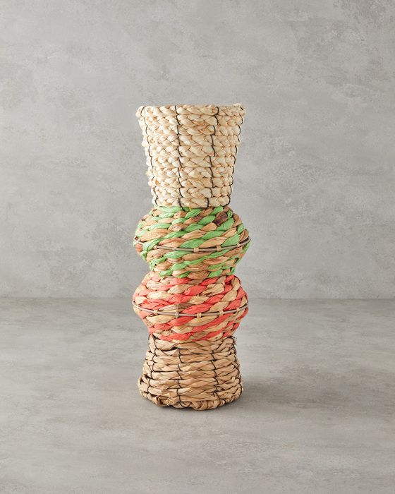 Objet Décoratif - Thallo - Multicolore - 17 x 40 cm - Paille - Design Contemporain