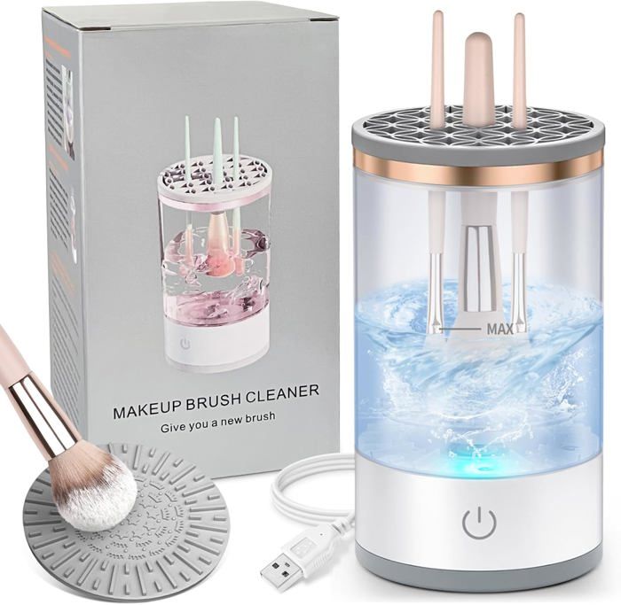 Nettoyeur de pinceaux de maquillage électrique, rapide et efficace pour le nettoyage en profondeur de tous les types de pinceaux