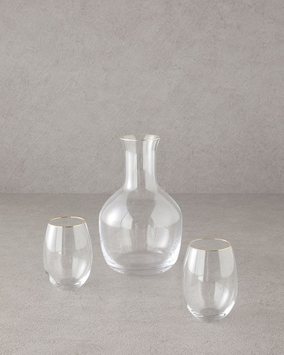 Carafe - Starry - Verre - 3 pièces - 350 ml et 1800 ml - Coloris Or
