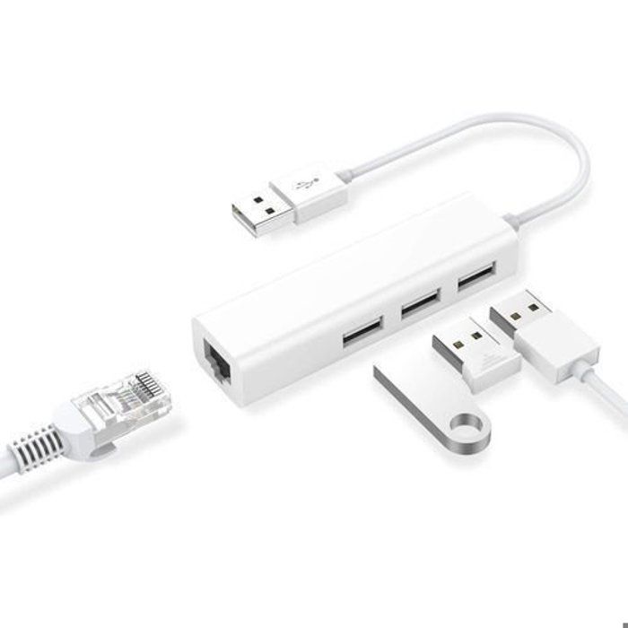 USB 2.0/3.0 vers RJ45 Ethernet Lan avec 3 ports USB Hub Pour Macbook et PC
