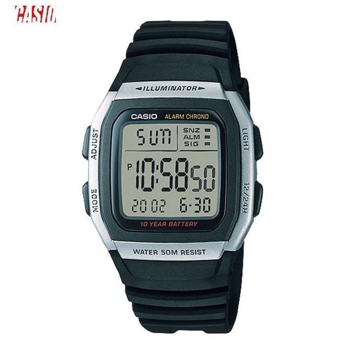 Casio Montre à quartz Illuminator pour homme affichage numérique et bracelet en résine- w-96h-1avdf