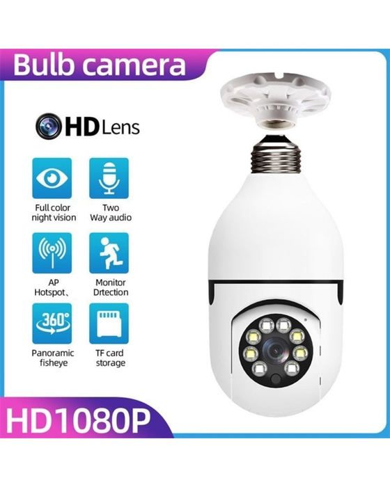 Caméra de surveillance Wi-Fi 1080P - Caméra de sécurité intelligente, vision nocturne, détection de mouvement, audio bidirectionnel