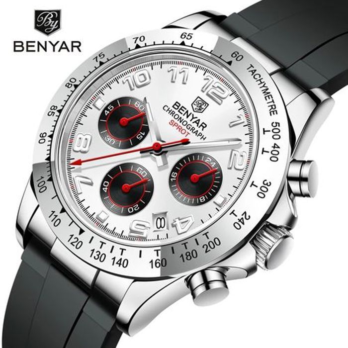 Montre - BENYAR - Luxe - Quartz - Bracelet en silicone - Résistante à l'eau