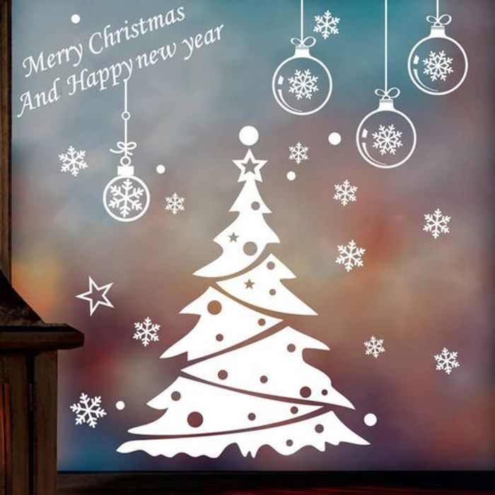 Christmas Tree Decoration Glass Windows Wall Stickers Snowflake