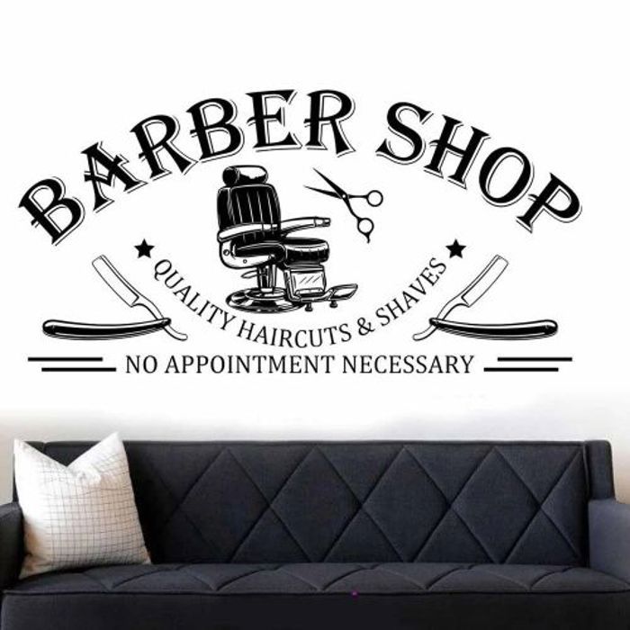 Barbershop Window Wall Art Sticker Decal Vinyl Home Interior Design