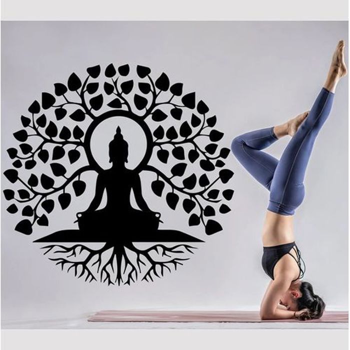 Autocollant mural en vinyle pour autocollant de mandala de yoga