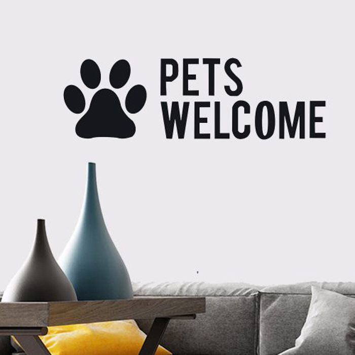 PETWELCOM-Autocollant mural en PVC avec lettres pour animalerie