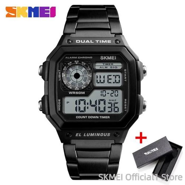 Skmei - Montres électroniques pour hommes mode rétro numériques étanche chrono - 19