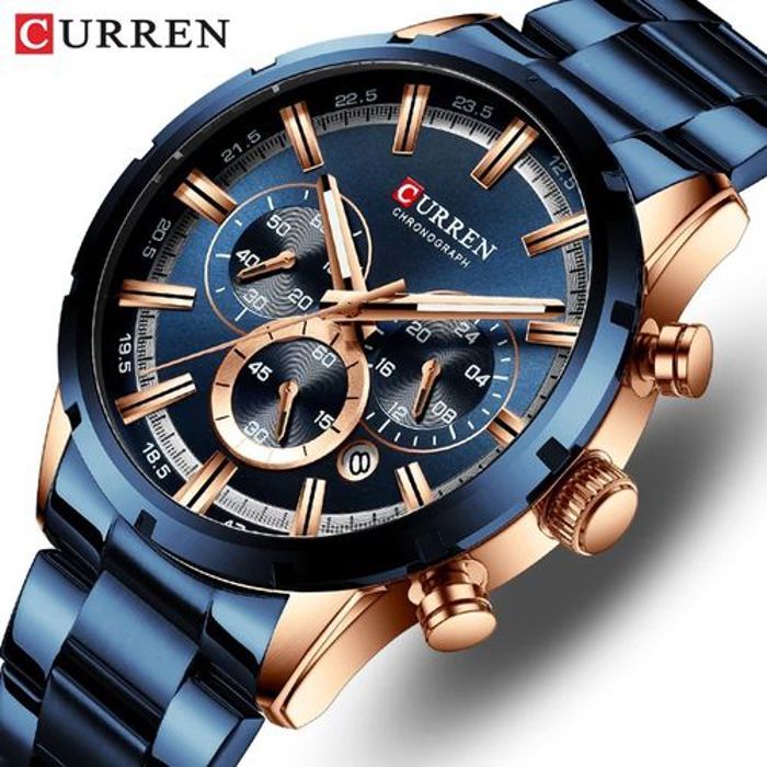 Montre - Curren - 97 - Chronographe - Acier inoxydable - Résistante à l'eau
