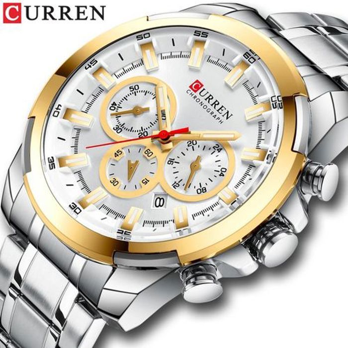 Montre - Curren - Chronographe - Quartz - Acier inoxydable - Tendance