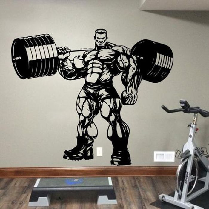 Gym Sign Gym Barbell Fitness Sport Wall Sticker Crossfit Exercise Bell Fitness