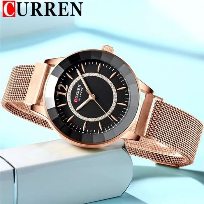 Curren Montre Femme Haut Qualité Quartz Mouvement en Acier inoxydable