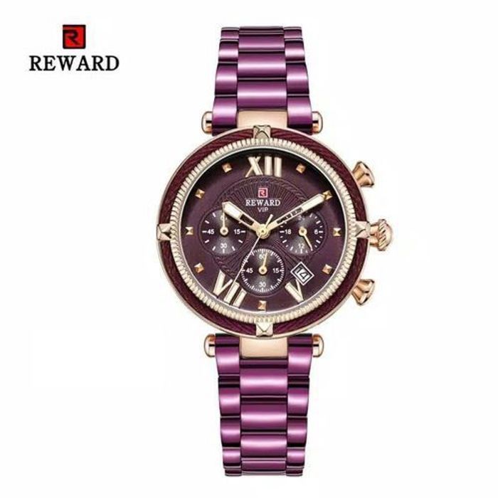 REWARD Montre de luxe chronographe mauve 63084