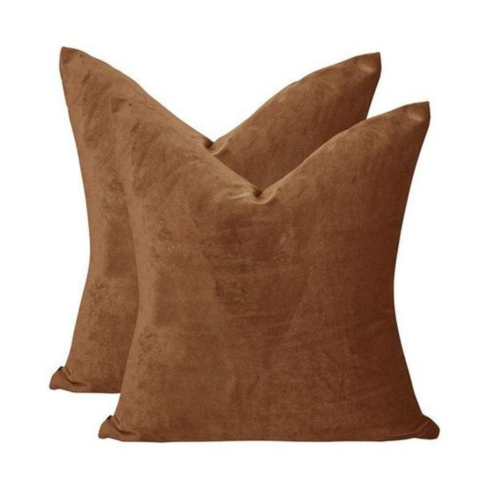 Ensemble de 2 Housses de Coussin en Velours de Luxe Bourbon Coussins en Velours,  Coussin Décoratif, Housse de Coussin, 45x45 cm