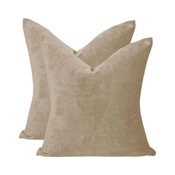 Ensemble de 2 Housses de Coussin en Velours de Luxe Bronze,Coussin Écru, Coussin Décoratif, Housse de Coussin, 45x45 cm