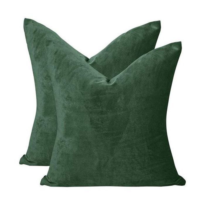 Ensemble de 2 Housses de Coussin en Velours de Luxe Vert bouteille Coussins en Velours, Housse de Coussin, 45x45 cm