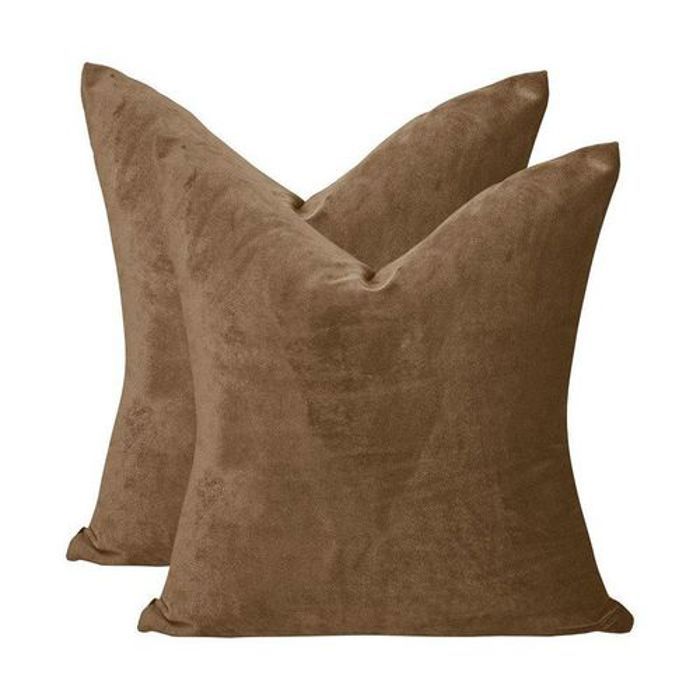 Ensemble de 2 Housses de Coussin en Velours de Luxe Laiton antique, Coussins en Velours, Coussin Écru,Housse de Coussin, 45x45 cm