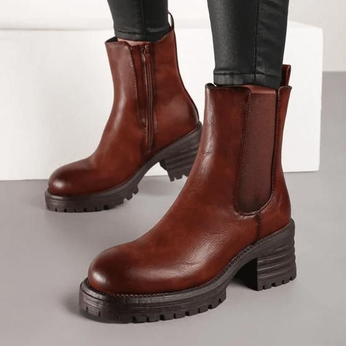 Bottines - MACHAUSSURE - Ivory - Cuir Synthétique - Fourrure - Talon Plat