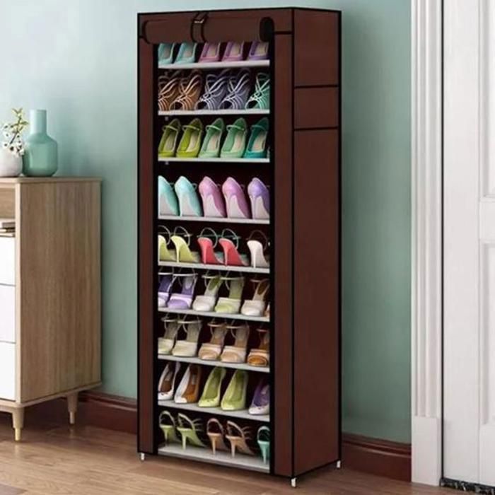 Étagère De Chaussures en Tissus - 27 paires - 9 étagères