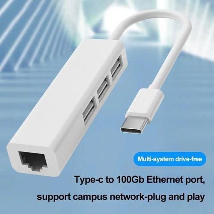 SB 3.1 type C vers RJ45 Ethernet avec 3 ports USB Hub Pour Macbook et PC