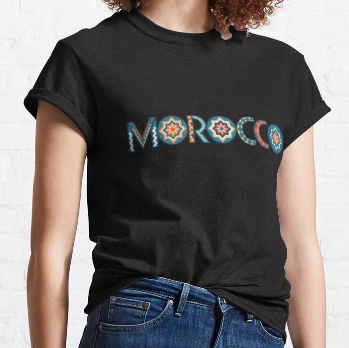 T-shirt - OUTFITS AND MORE - Maroc - Motif Zelij - 95% Coton - Manches Courtes - Mixte