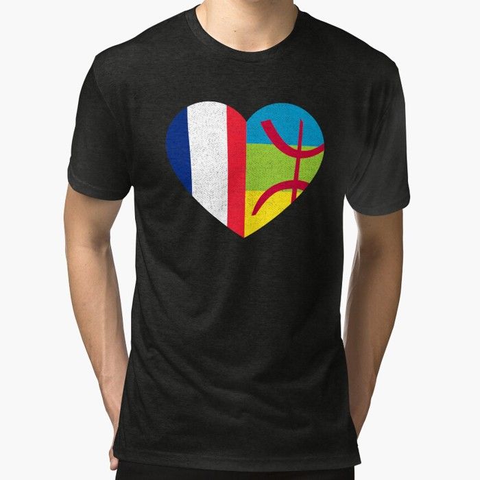 T-shirt - OUTFITS AND MORE - Amazigh Kabyle - 95% coton - Manches courtes - Noir - Marjane Mall - Image 1