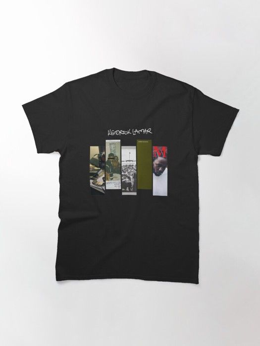 T-shirt Discographie Kendrick Lamar - OUTFITS AND MORE - Noir - 95% Coton - Manches Courtes - Mixte
