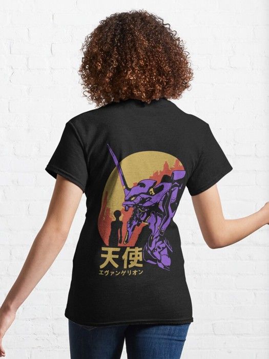 T-shirt - OUTFITS AND MORE - Neon Genesis Evangelion - 95% coton - Manches courtes - Noir