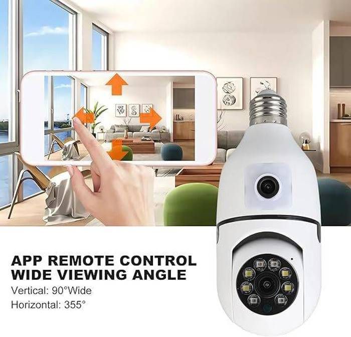 Caméra de sécurité extérieure avec ampoule 3mp WiFi 2.4G -360° - double camera