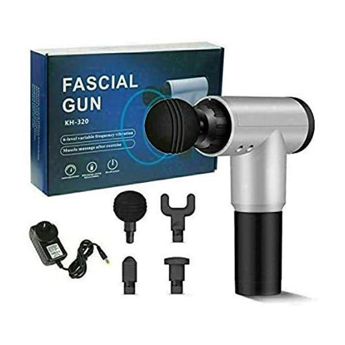 Pistolet de Massage musculaire à 4 têtes, 6 niveaux de régulation de vitesse-COULEUR ALIATOIRE