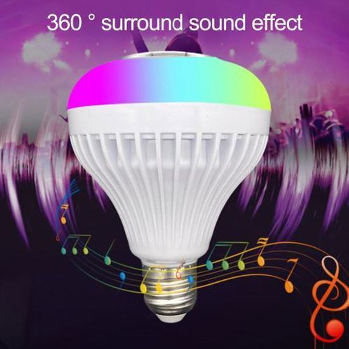 Ensemble de Lampe LED Intelligente +Son Stéréo - Ampoule Musicale Compatible Bluetooth avec Télécommande