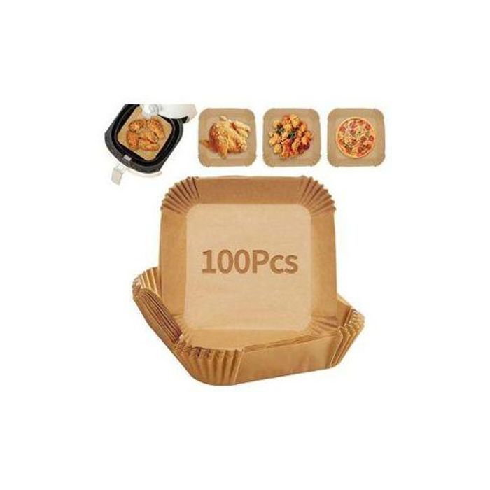 100 Papier pour air fryer, papier antiadhésif carré pour friteuse à air