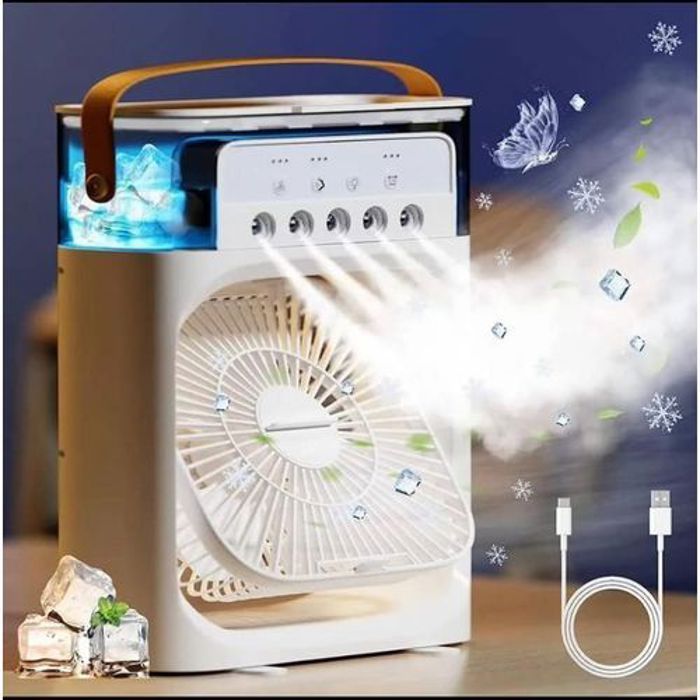 MINI Climatiseur électrique portable 3en1,Ventilateur d'humidification 3Vitesses-BEIGE