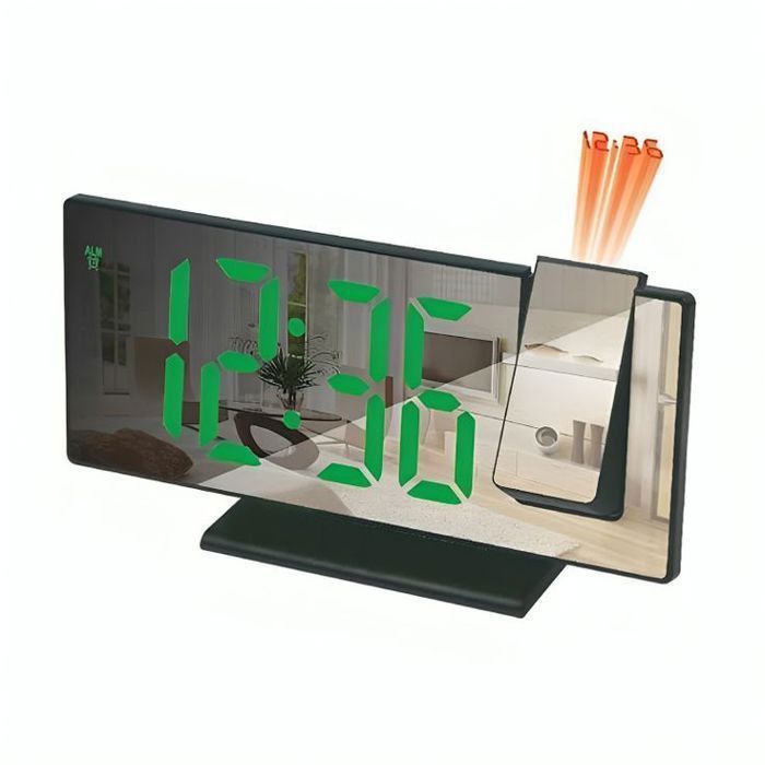 Réveil à projection 3D, Horloge miroir à LED DS-3618LP