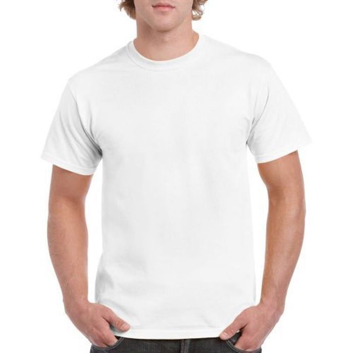 T-shirt Manches Courtes Straight Col Rond Blanc Col rond - 100% Coton