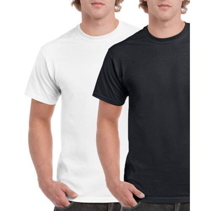 Pack de 2 t-shirts 100% coton - Noir & blanc