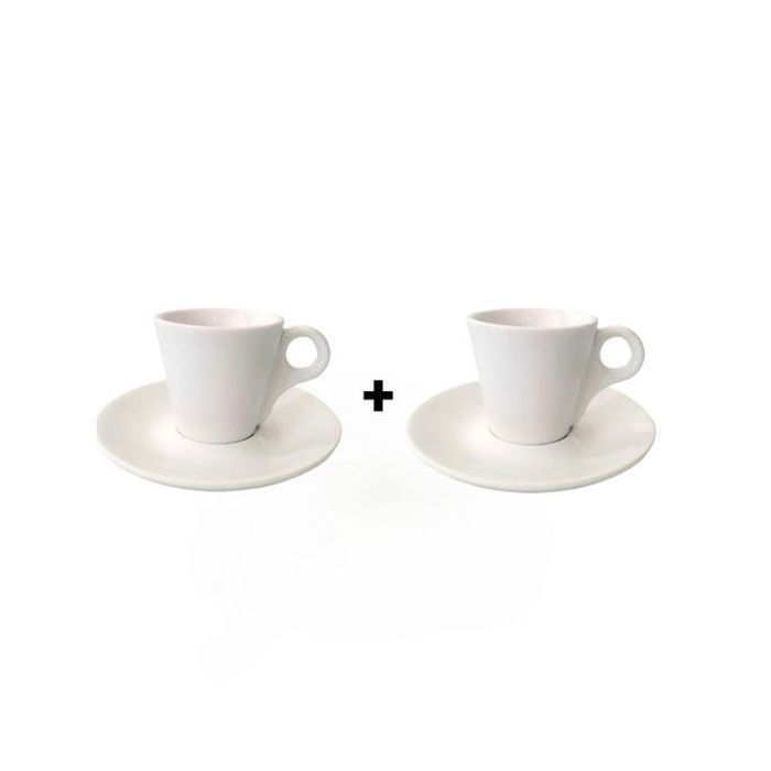 Set de Tasses à Café - Blanc - 90ml - Porcelaine - Empilable - Design Italien