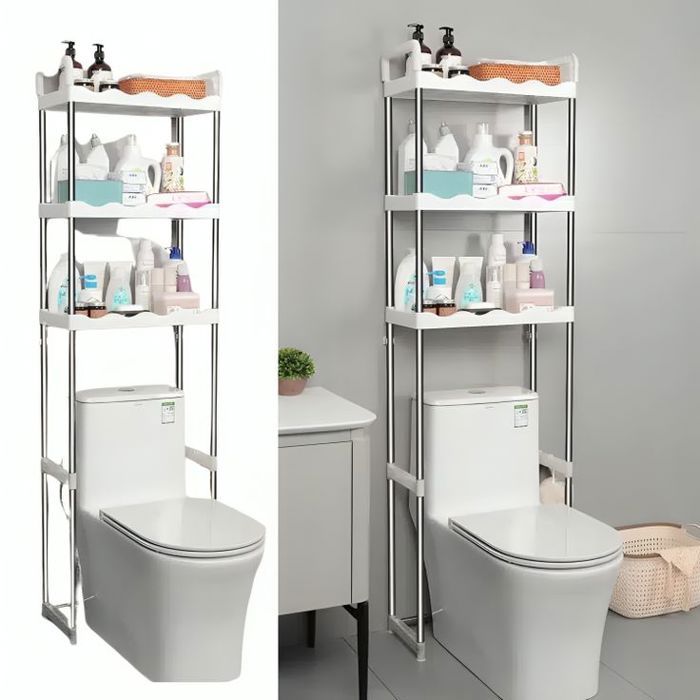 Etagère de salle de bain - Hexar - 3 niveaux - Acier inoxydable - 30 kg - Design contemporain