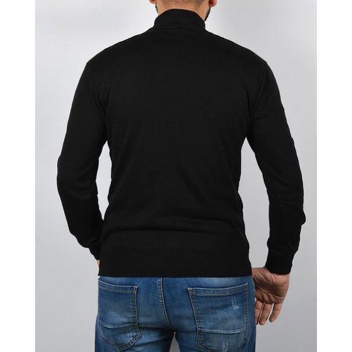 Pull Homme - Noir - Col Roulé - Manche Longue - Tendance - Confortable - Marjane Mall - Image 3
