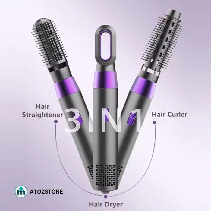 3 en 1 sèche-cheveux électrique chauffage chaud peigne à cheveux brosse à cheveux bigoudi