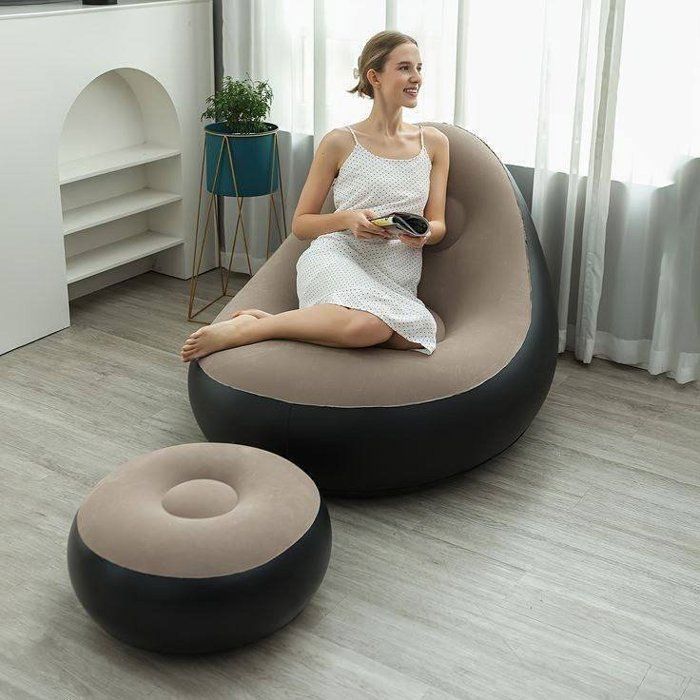 Canapé-lit gonflable épais avec repose-pieds, canapé pliant d'extérieur
