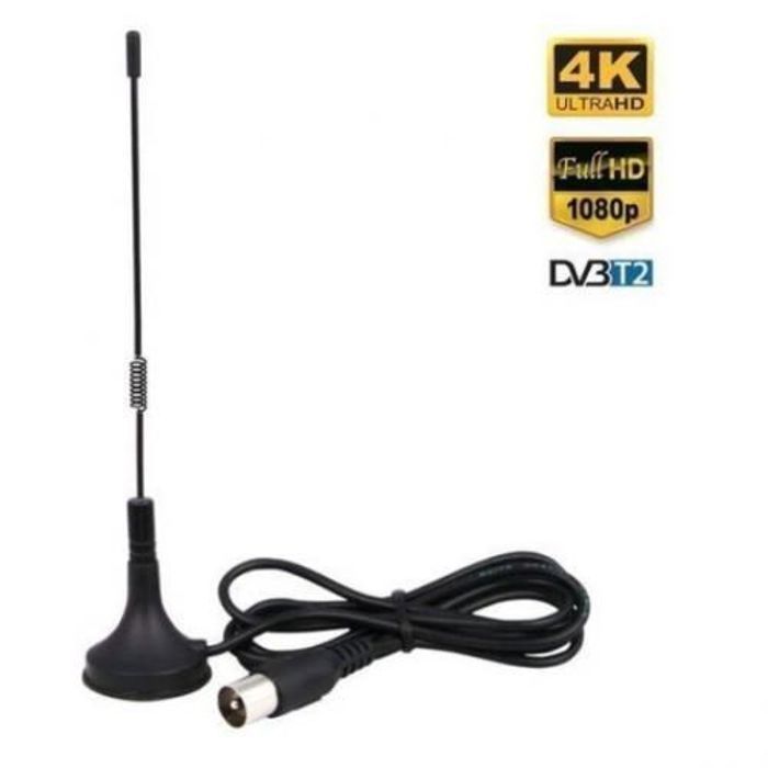Antenne TV/TNT Intérieure Puissante – Amplifiée 4K/Full HD – Design Ultra-Compact & Portable – Portée 80-120 km