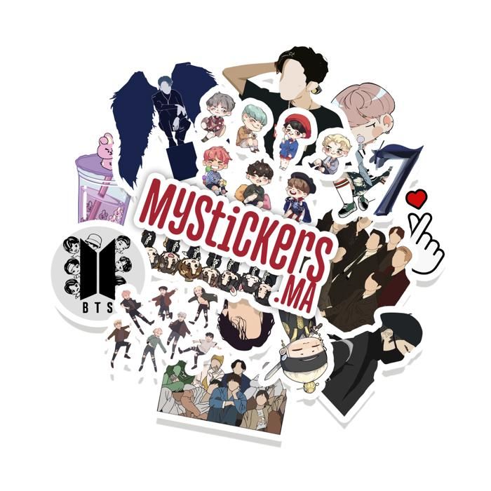 Stickers - BTS - Pack de 15 - Effet 3D - Contemporain - Objets décoratifs