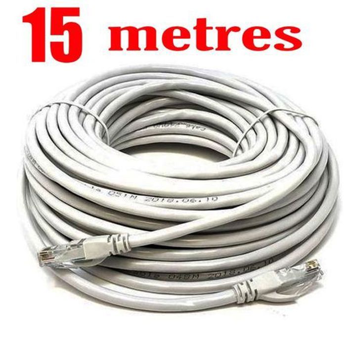 Câble Réseau Ethernet Rj45 Cat6 15 Mètre Haut Débit