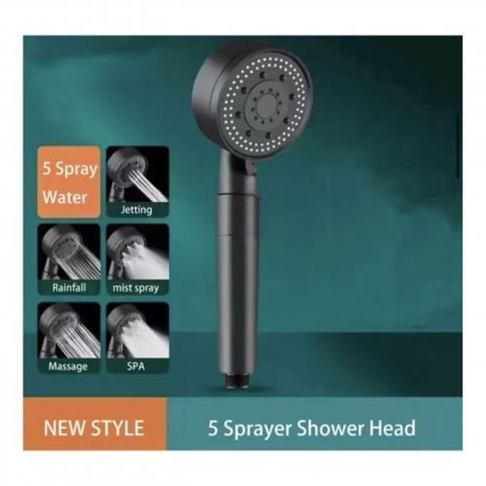 Douchette Noir Avec 7 Mode De Douche Pour Salle De Bain
