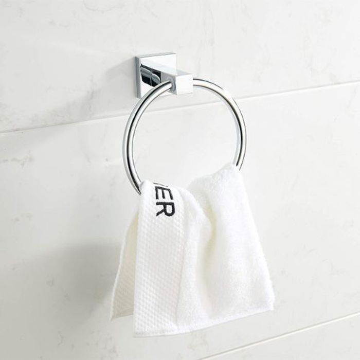 -Porte-Serviette Mural,Rond Plaqué Chrome Pour Salle De Bain