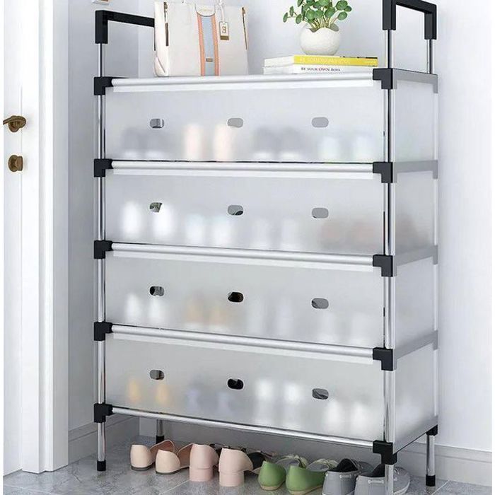Étagère à Chaussures Multicouche Anti-Poussière – Armoire de Rangement pour Chaussures